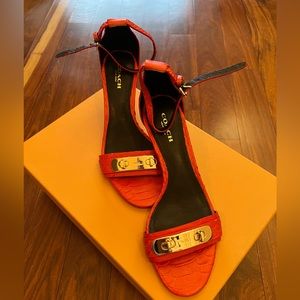 Coach red heel sandals